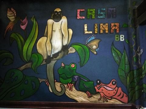 Casa Lima Bed and Breakfast 6-26-2019   This Casa Lima BB painting is set behind the office desk in the Lobby and the Restaurant.