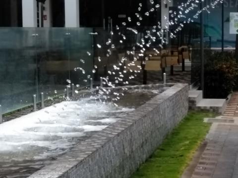 Water Fountain at Jaco Walk Open Air Shopping Center in Jaco, Costa Rica