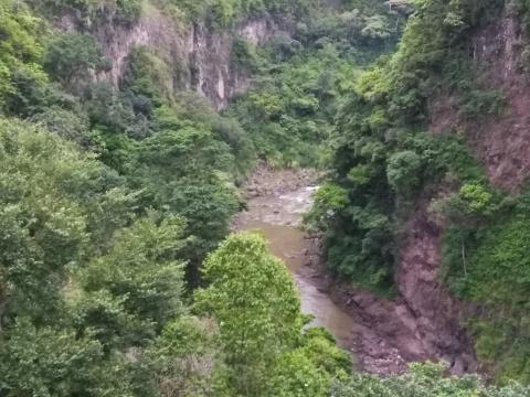 Looking at the Overflow River for the Cashi Damn, Cashi, Costa Rica.