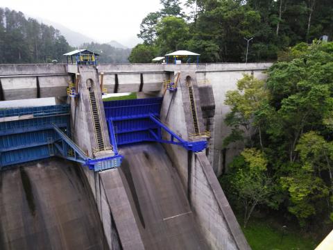 Here is a Closer Look at the Cashi Damn, Cashi, Costa Rica Looking Over the Bridge.