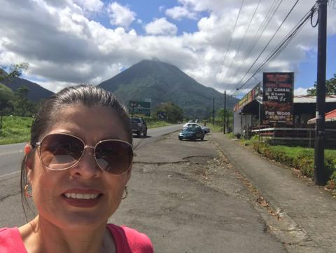 Marjorie Soto and Behind Her Is the Arenal Volcano 1-28-2018