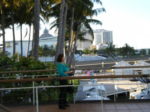 Myriam Norman on the Balcony at Bayside Market Place in Miami Florida-May 8 2009