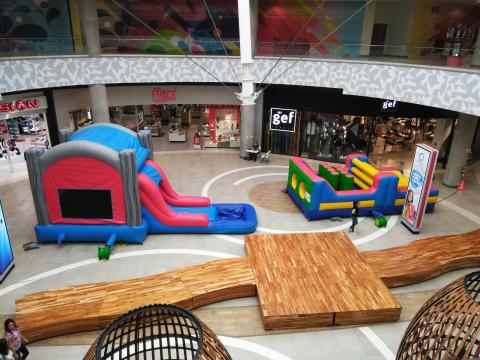 Mall Oxigeno View of the Inflatable Kid's Houses from the second Floor