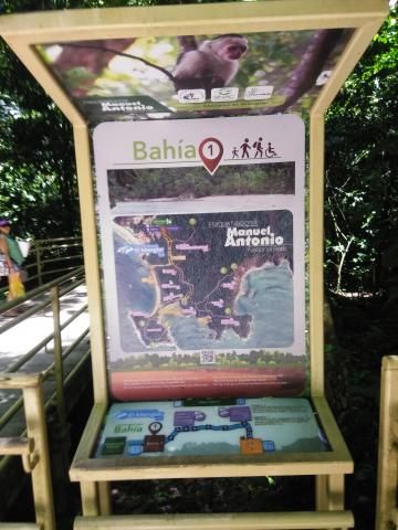 Information Board On Pathway at the Parque Nacional Manuel Antonio Park Costa Rica