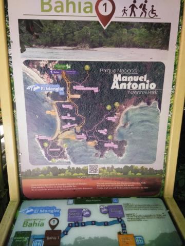 Information Board On Pathway at the Parque Nacional Manuel Antonio Park Costa Rica