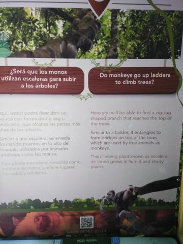 Information Board On Pathway at the Parque Nacional Manuel Antonio Park Costa Rica