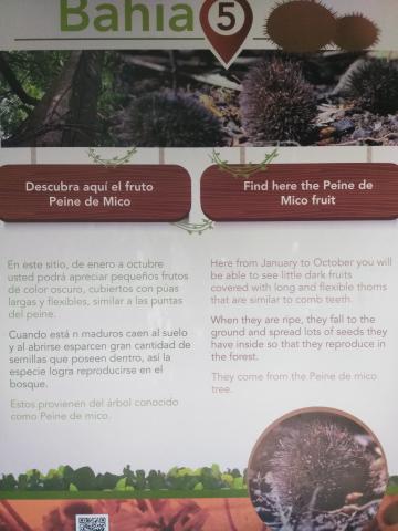 Information Board On Pathway at the Parque Nacional Manuel Antonio Park Costa Rica