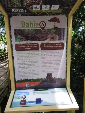 Information Board On Pathway at the Parque Nacional Manuel Antonio Park Costa Rica