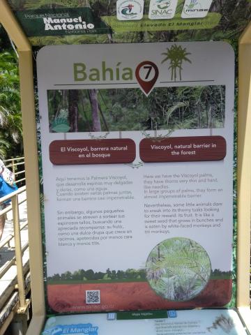 Information Board On Pathway at the Parque Nacional Manuel Antonio Park Costa Rica