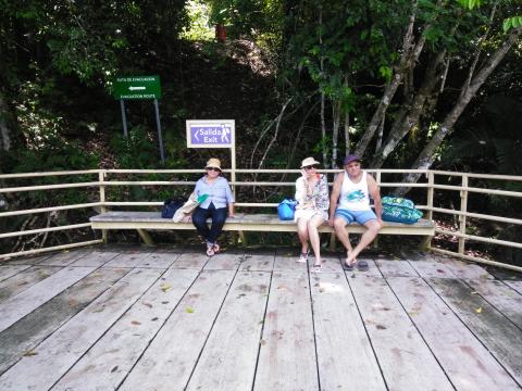 Marjorie Soto, Steven Strasburger and Myriam Norman On the Pathway through the Jungle at Parque Nacional Manuel Antonio Park Costa Rica