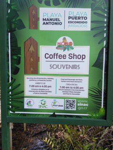 Information Board On Pathway at the Parque Nacional Manuel Antonio Park Costa Rica