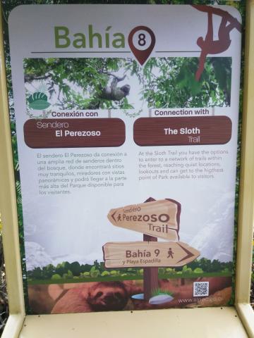 Information Board On Pathway at the Parque Nacional Manuel Antonio Park Costa Rica