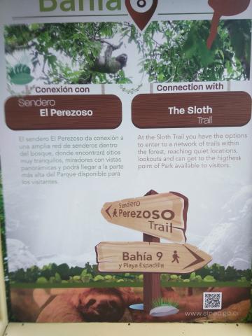 Information Board On Pathway at the Parque Nacional Manuel Antonio Park Costa Rica