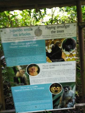 Information Board On Pathway at the Parque Nacional Manuel Antonio Park Costa Rica