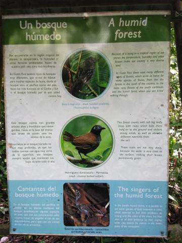 Information Board On Pathway at the Parque Nacional Manuel Antonio Park Costa Rica