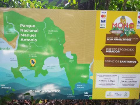 Information Board On Pathway at the Parque Nacional Manuel Antonio Park Costa Rica