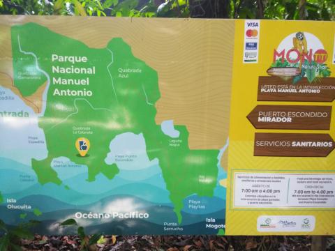 Information Board On Pathway at the Parque Nacional Manuel Antonio Park Costa Rica