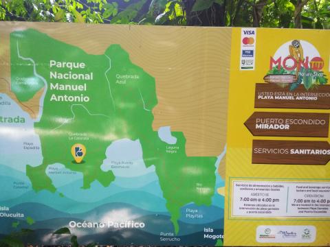 Information Board On Pathway at the Parque Nacional Manuel Antonio Park Costa Rica