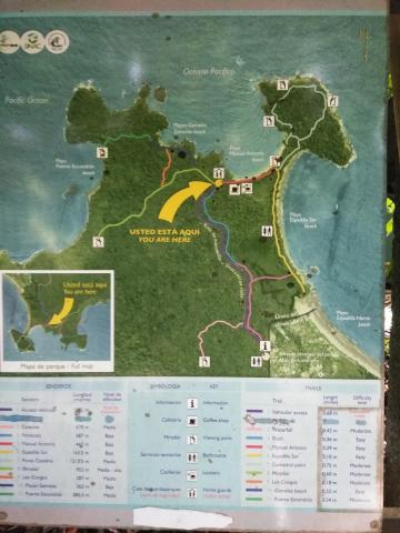 Information Board On Pathway at the Parque Nacional Manuel Antonio Park Costa Rica