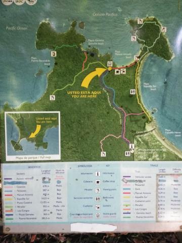 Information Board On Pathway at the Parque Nacional Manuel Antonio Park Costa Rica