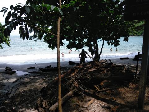 Pacific Ocean Beach Area Located at Parque Nacional Manuel Antonio Park Costa Rica