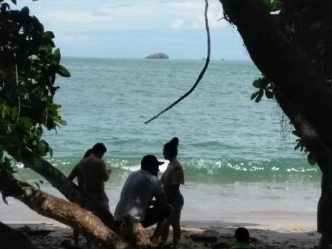 Pacific Ocean Beach Area Located at Parque Nacional Manuel Antonio Park Costa Rica