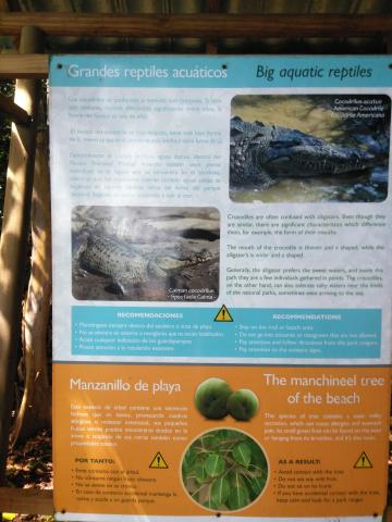 Information Board On Pathway at the Parque Nacional Manuel Antonio Park Costa Rica