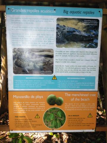 Information Board On Pathway at the Parque Nacional Manuel Antonio Park Costa Rica