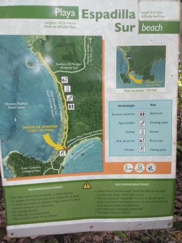 Information Board On Pathway at the Parque Nacional Manuel Antonio Park Costa Rica