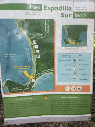 Information Board On Pathway at the Parque Nacional Manuel Antonio Park Costa Rica