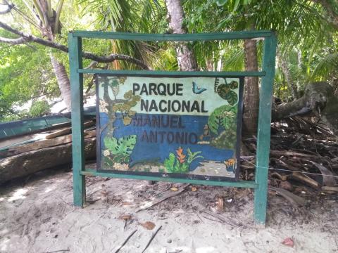 Information Board On Pathway at the Parque Nacional Manuel Antonio Park Costa Rica