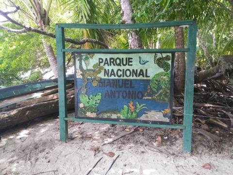 Information Board On Pathway at the Parque Nacional Manuel Antonio Park Costa Rica