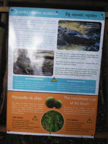 Information Board On Pathway at the Parque Nacional Manuel Antonio Park Costa Rica