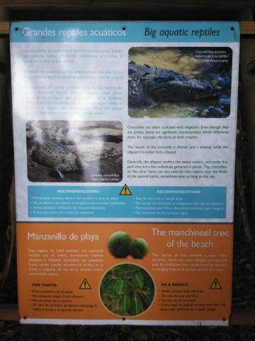 Information Board On Pathway at the Parque Nacional Manuel Antonio Park Costa Rica