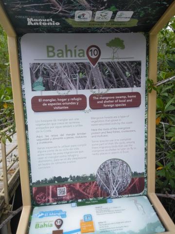 Information Board On Pathway at the Parque Nacional Manuel Antonio Park Costa Rica