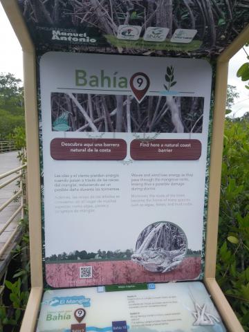 Information Board On Pathway at the Parque Nacional Manuel Antonio Park Costa Rica