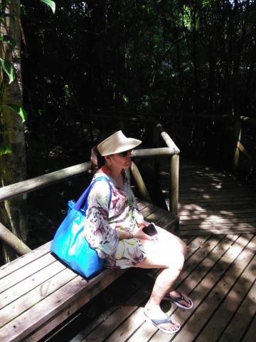 Majorie Soto In the Rest Area on the Pathway through the Jungle at Parque Nacional Manuel Antonio Park Costa Rica