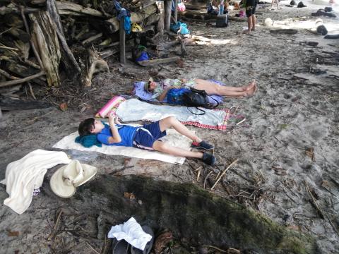 Marjorie Soto and Isaac Soto On the Beach at Parque Nacional Manuel Antonio Park Costa Rica