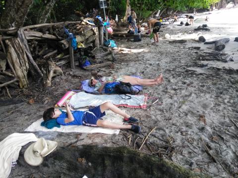 Marjorie Soto and Isaac Soto On the Beach at Parque Nacional Manuel Antonio Park Costa Rica