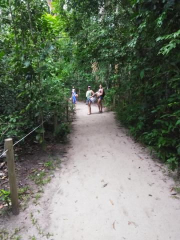 Nicole Soto, Marilyn Soto and Isaac Soto on the Return Path to the Entrance to the Parque Nacional Manuel Antonio Park in Costa Rica